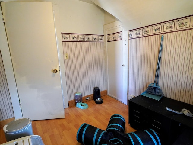 interior space featuring wood finished floors