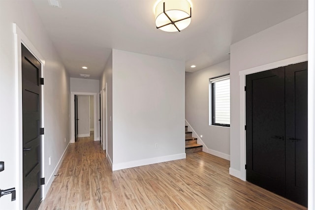2212 S 12th St W, Missoula, MT 59801 - entrance foyer featuring baseboards, stairway, recessed lighting, and light wood-style floors