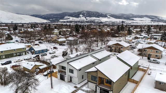 2212 S 12th St W, Missoula, MT 59801 - snowy aerial view with a residential view and a mountain view