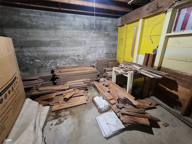 interior space featuring concrete floors