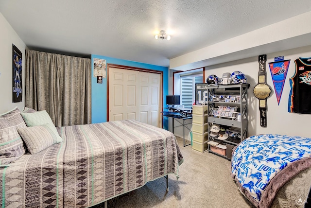 1565 Beaverhead Rd, Helena, MT 59602 - bedroom featuring carpet, a textured ceiling, and a closet