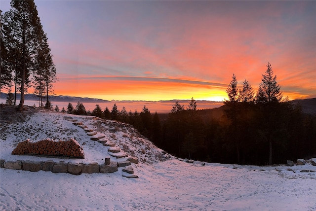 85 Meadows Dr, Whitefish, MT 59937 - yard covered in snow featuring a mountain view