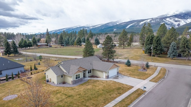 369 Gold Ct, Florence, MT 59833 - aerial view of property and surrounding area featuring a mountainous background