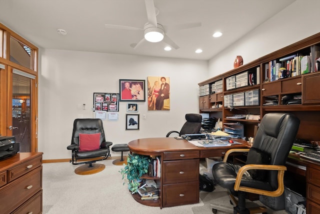 229AND231 Harbor Dr, Bigfork, MT 59911 - carpeted office space with ceiling fan and recessed lighting