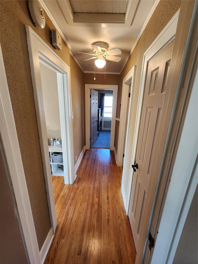 3301 1st Ave N, Great Falls, MT 59401 - corridor featuring ornamental molding and wood finished floors