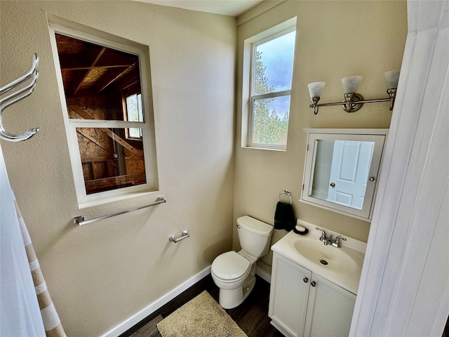 19066 King Rd, Florence, MT 59833 - bathroom featuring baseboards, toilet, and vanity