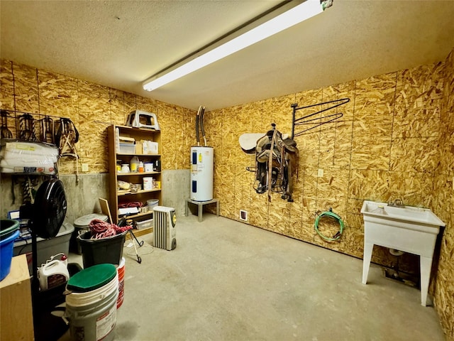 19066 King Rd, Florence, MT 59833 - interior space featuring a textured ceiling and electric water heater