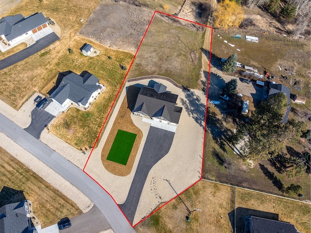 376 Cowboy Ct, Florence, MT 59833 - aerial view of property and surrounding area with property boundaries highlighted