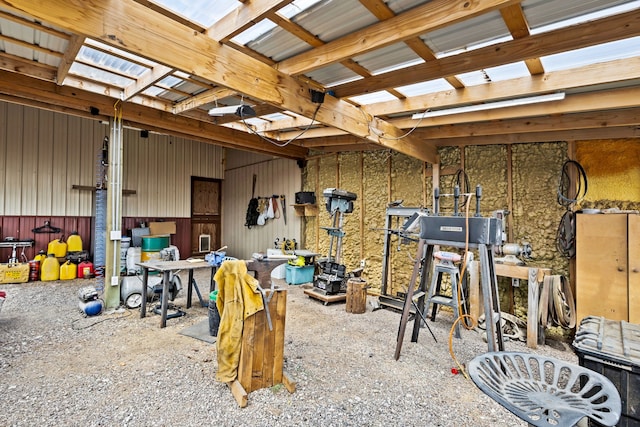 miscellaneous room with metal wall