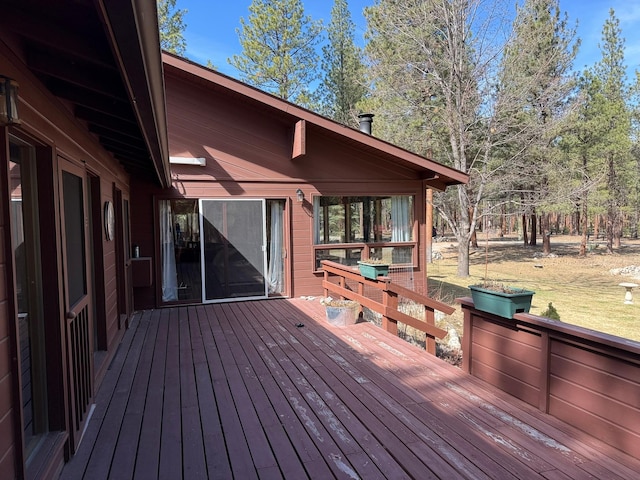 675 Bobcat Ln, Hamilton, MT 59840 - view of wooden deck