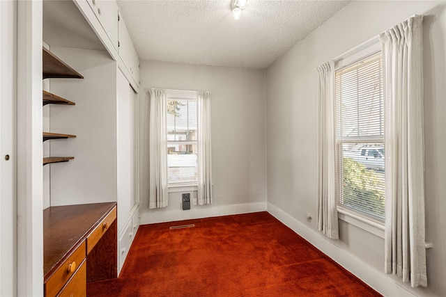 744 2nd Ave W, Kalispell, MT 59901 - interior space with plenty of natural light, a textured ceiling, and dark colored carpet