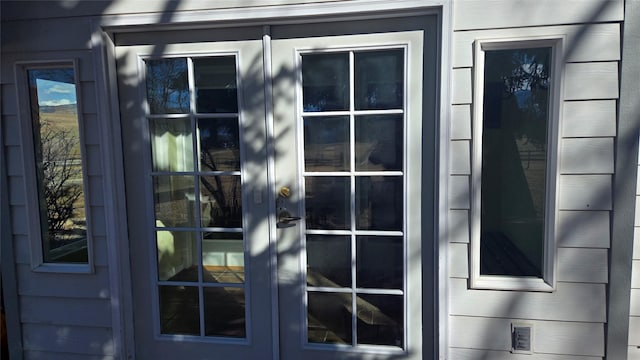 exterior space featuring french doors