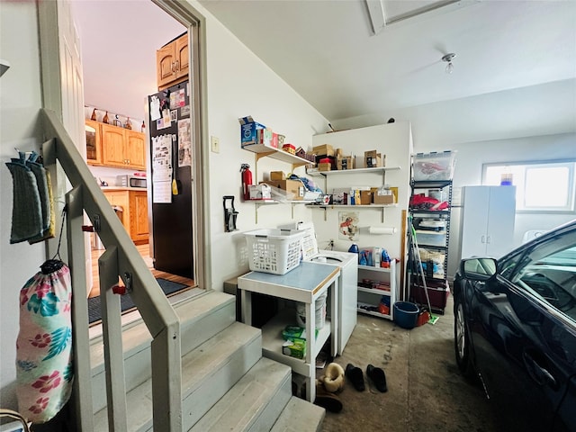 47 3rd Ave S, Stanford, MT 59479 - garage featuring freestanding refrigerator