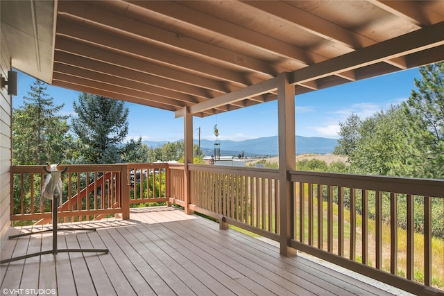 155 Spring Ln, Eureka, MT 59917 - deck featuring a mountain view