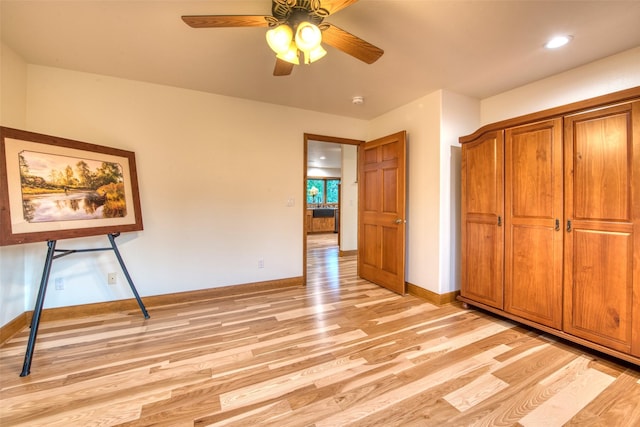 NHN Bears Rd, Stevensville, MT 59870 - unfurnished bedroom with light wood finished floors, baseboards, and a ceiling fan