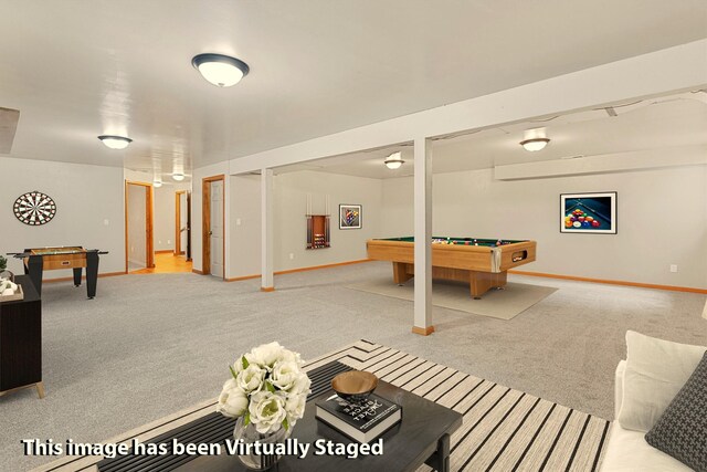 NHN Bears Rd, Stevensville, MT 59870 - rec room with baseboards, billiards, and carpet floors