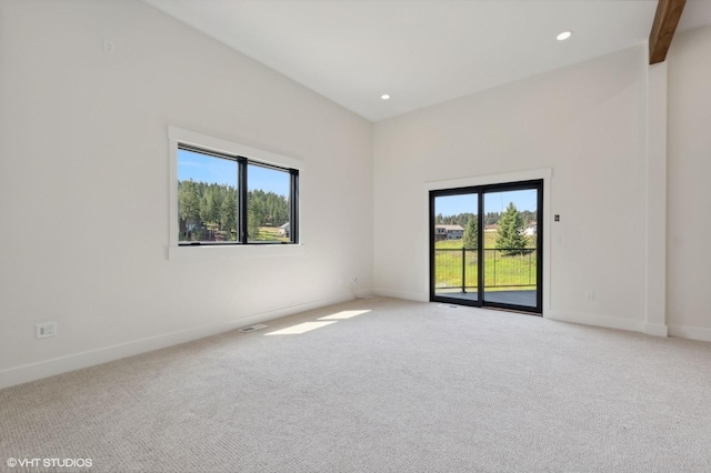 34 Grizzly Ct, Bigfork, MT 59911 - spare room featuring plenty of natural light, carpet floors, baseboards, and recessed lighting