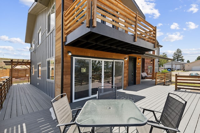 4528 Adellon Ct, Stevensville, MT 59870 - deck featuring outdoor dining area