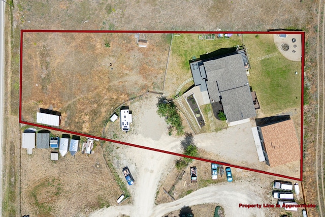 4528 Adellon Ct, Stevensville, MT 59870 - aerial view of property and surrounding area with property parcel outlined