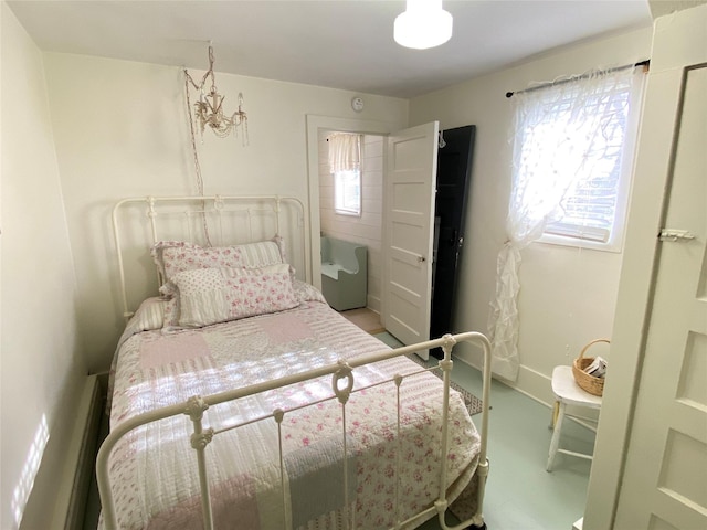bedroom with multiple windows