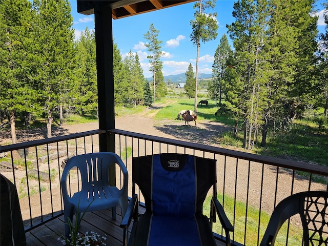 balcony with a mountain view