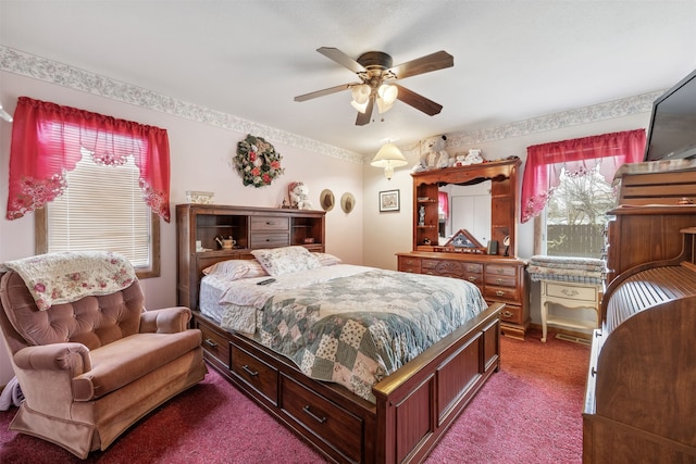 2804 Harmony Ct, Missoula, MT 59801 - bedroom featuring multiple windows, carpet, and a ceiling fan