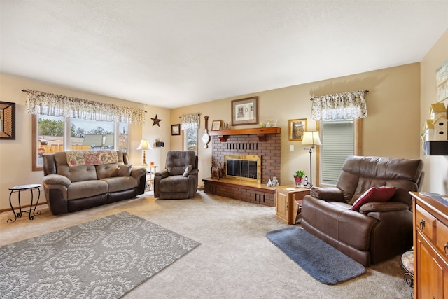 2804 Harmony Ct, Missoula, MT 59801 - carpeted living room with a fireplace