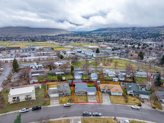 2804 Harmony Ct, Missoula, MT 59801 - aerial view of property and surrounding area with property parcel outlined and mountains
