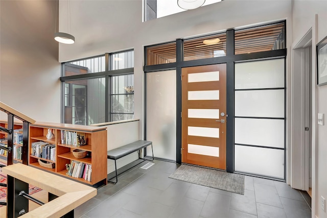foyer with a high ceiling