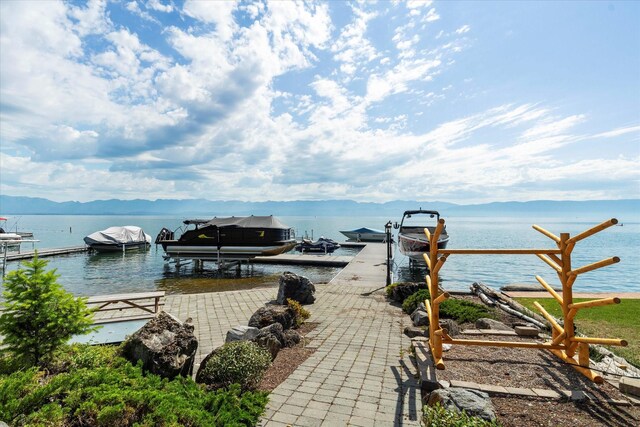 150 Adams St Unit 5, Lakeside, MT 59922 - dock area featuring boat lift and a water view