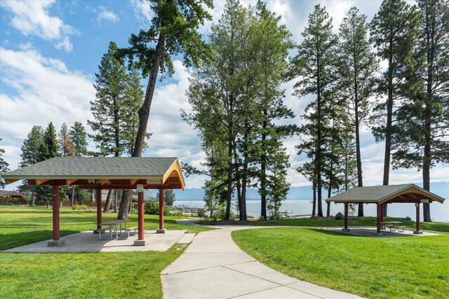 150 Adams St Unit 5, Lakeside, MT 59922 - view of home's community featuring a gazebo, a yard, and a water view