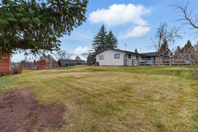 view of yard with fence