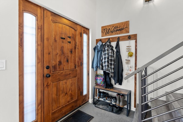 682 Latigo Ln, Bigfork, MT 59911 - foyer featuring stairs