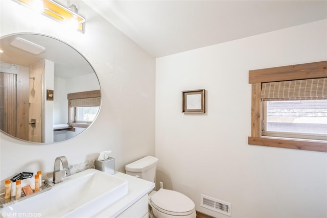 15 Haflinger Cottage Way, Eureka, MT 59917 - bathroom with toilet, vanity, plenty of natural light, and a shower