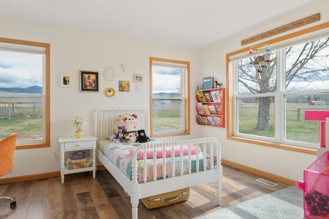 5632 Fairview Ln, Florence, MT 59833 - bedroom featuring multiple windows, visible vents, and wood finished floors