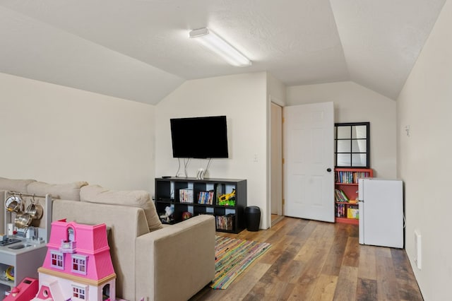 5632 Fairview Ln, Florence, MT 59833 - game room featuring wood-type flooring and lofted ceiling