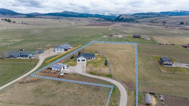 5632 Fairview Ln, Florence, MT 59833 - birds eye view of property with a mountain view and a rural view