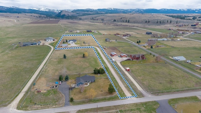 5632 Fairview Ln, Florence, MT 59833 - drone / aerial view with a mountain view and a rural view