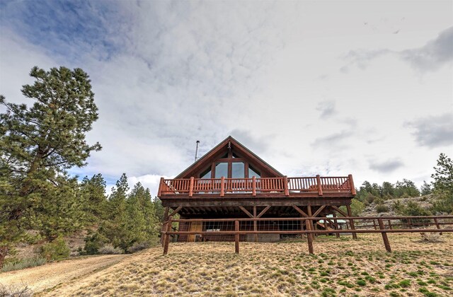 3340 Rome Ln, Stevensville, MT 59870 - rear view of property featuring a deck