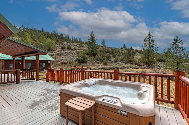 3340 Rome Ln, Stevensville, MT 59870 - deck with a hot tub