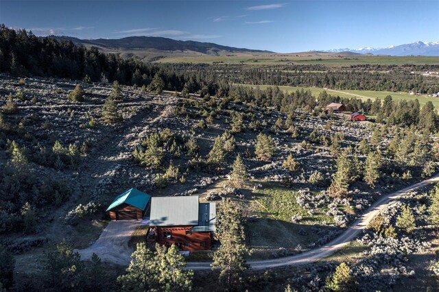 3340 Rome Ln, Stevensville, MT 59870 - view from above of property with a mountainous background