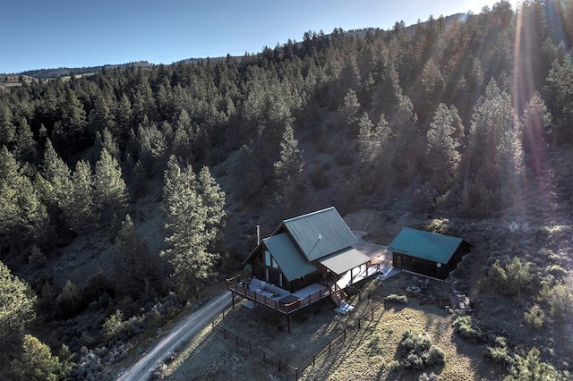 3340 Rome Ln, Stevensville, MT 59870 - view from above of property with a heavily wooded area