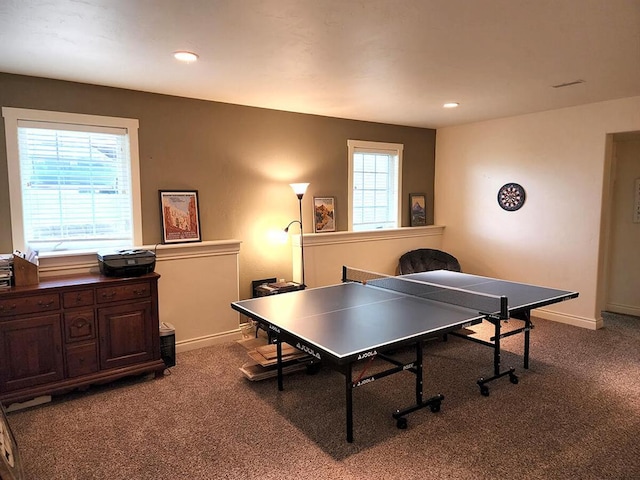 266 W Bowman Dr, Kalispell, MT 59901 - recreation room featuring baseboards, carpet flooring, and recessed lighting