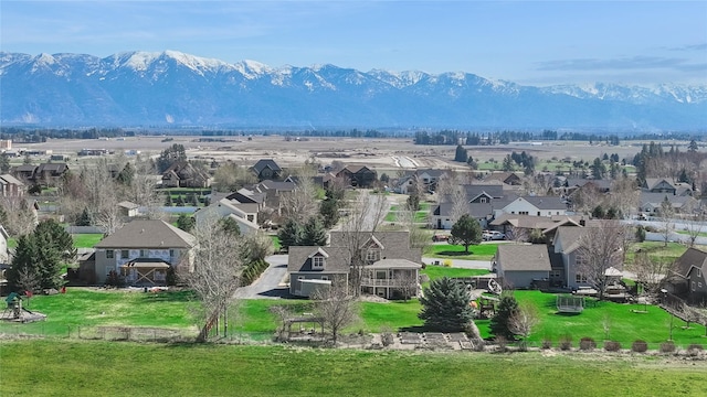 266 W Bowman Dr, Kalispell, MT 59901 - drone / aerial view featuring a mountain view and a residential view