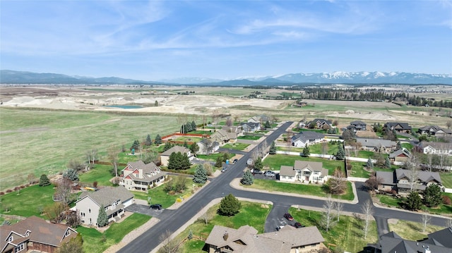 266 W Bowman Dr, Kalispell, MT 59901 - birds eye view of property featuring a mountain view and a residential view