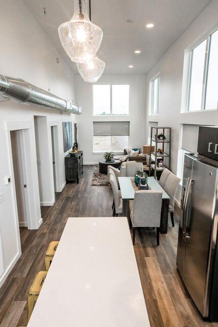 21D Hickory Loop, Whitefish, MT 59937 - dining space with recessed lighting and dark wood-style floors