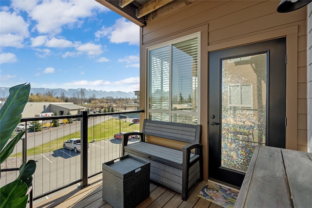 balcony with a mountain view