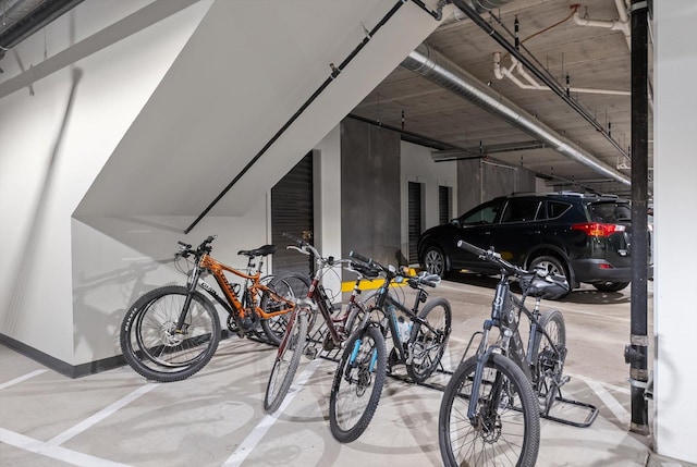 garage with baseboards