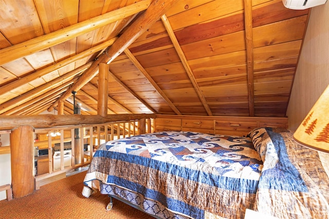 18522 Geiger Ln, Proctor, MT 59929 - bedroom with wood ceiling and carpet flooring