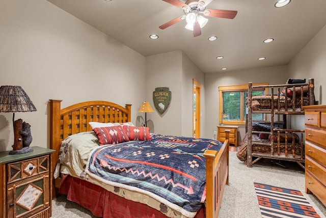 31572 Lake To Sky Dr, Bigfork, MT 59911 - carpeted bedroom with recessed lighting and a ceiling fan